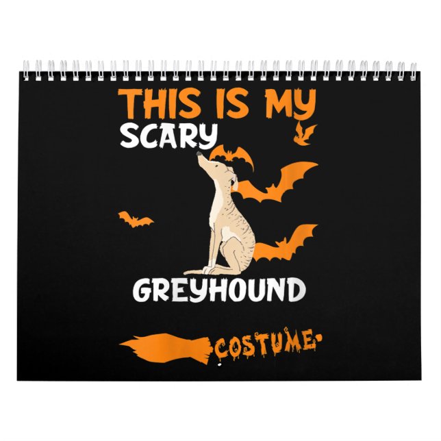 Calendário Mulheres Greyhound Brindle Figurume Halloween Lazy (Capa)