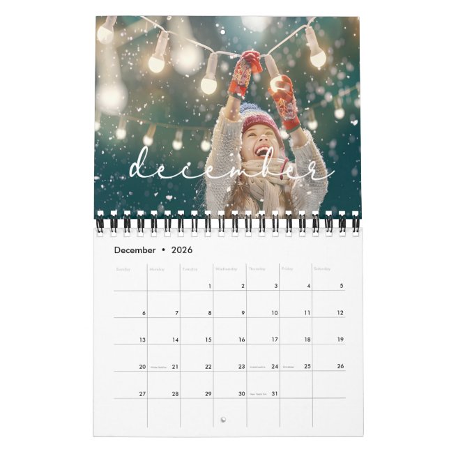 Calendário multifotos da família personalizada 202 (Dez 2026)