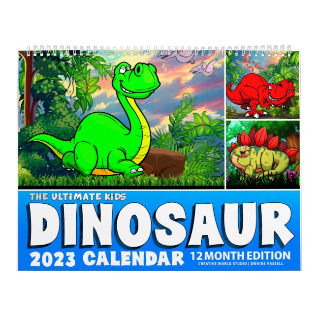 CALENDÁRIO MUNDIAL DO DINOSSAUR 2023: Impressão Ca (Capa)