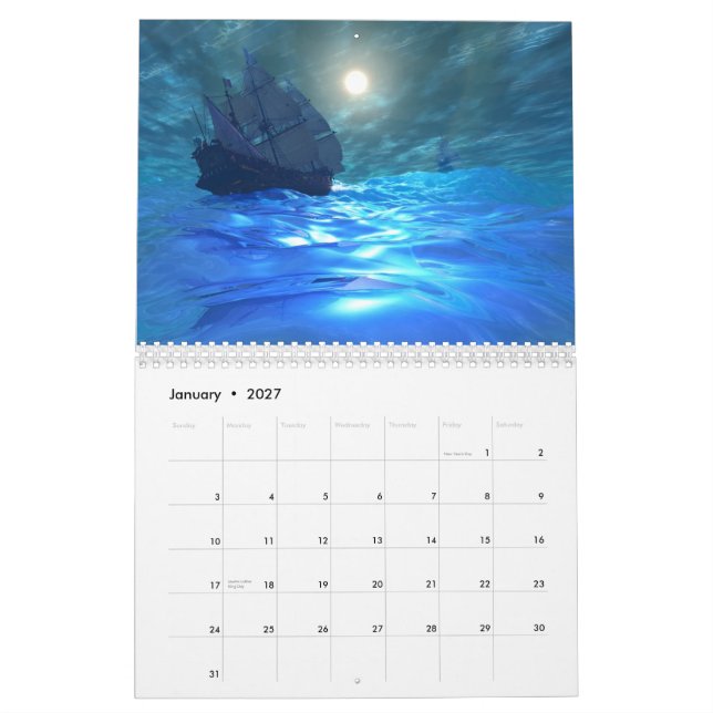 Calendário Mundial do Oceano - Navios (Jan 2027)