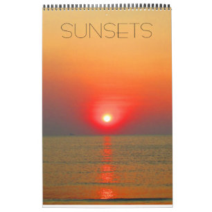 Calendário mundo do pôr do sol
