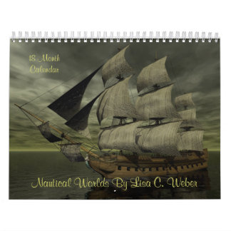 Calendário Mundos náuticos por Lisa C. Weber 18 meses, navios