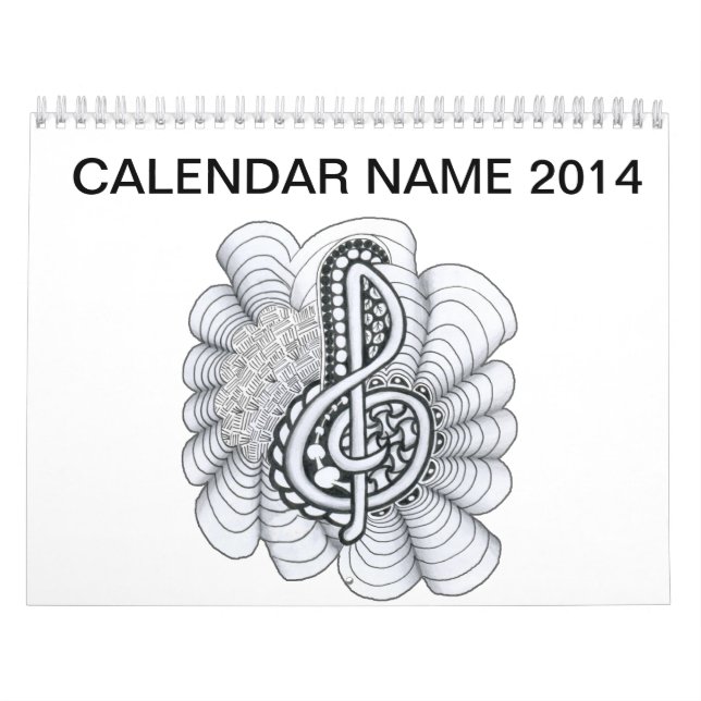 Calendário Music Lovers Treble Clef Design (Capa)