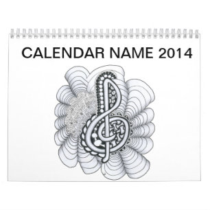 Calendário Music Lovers Treble Clef Design