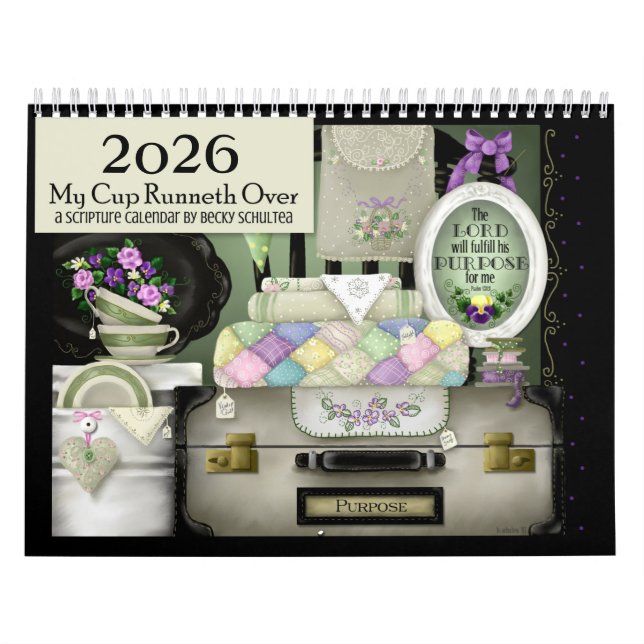 Calendário "My Cup Runneth Over" 2026 Scripture Calendar (Capa)