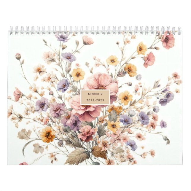 Calendário Na moda cor-de-rosa-rosa-elegante (Capa)