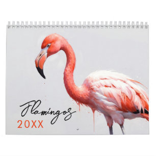 Calendário Na moda Flamingo Art