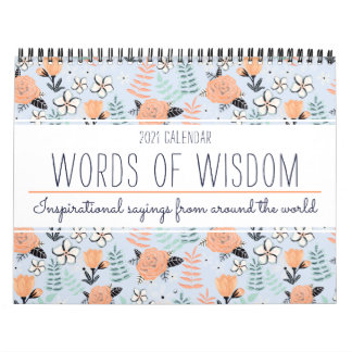 Calendário Na moda Inspirational Quote Botânico Floral 2025