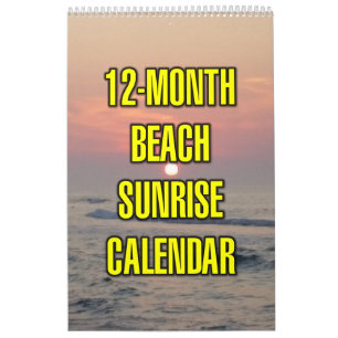 Calendário Nascer do Sol na Praia de 12 Meses
