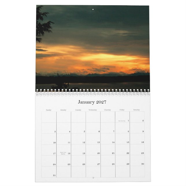 Calendário Nascer do sol, por do sol e luar (Jan 2027)