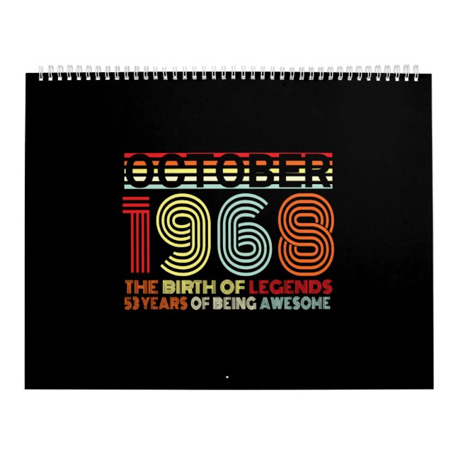 Calendário Nascer Em Outubro De 1968 (Capa)