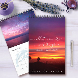 Calendário Nasceres do sol Pôrs do sol Cita Fotos Paisagem Um