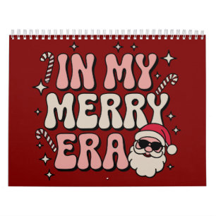 Calendário Natal na Minha Alegre Era Fofo Groovy Xmas