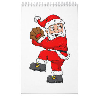 Calendário Natal Papai Noel Beisebol Garotas