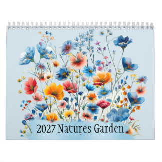 Calendário Nature’s Garden 2027  Wall Calendar 12 Months