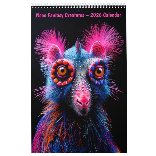 Calendário Neon Fantasy Creatures – 2026 Calendar (Capa)