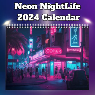 Calendário Neon NightLife 2024
