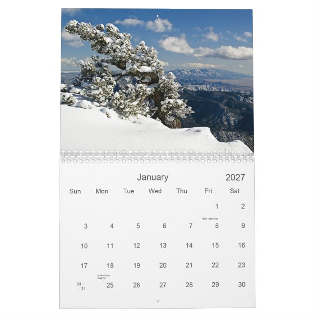 Calendário New mexico (e lugares ocidentais) (Jan 2027)
