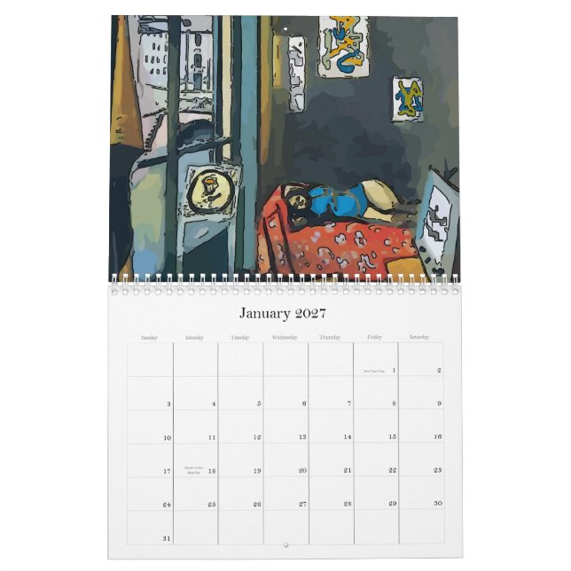 Calendário New Orleans Abstrato Art (Jan 2027)