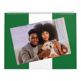 Calendário Nigerian Flag Insert Photo 2026 Nigéria Family