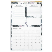 Nocturna Floral Watercolor Planificador Anual