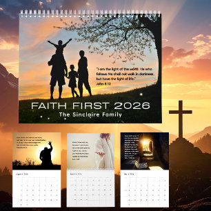 Calendário Nome de Família Cristão Inspirador 2026