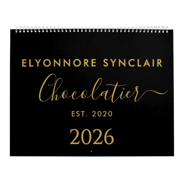 Calendário Nome Personalizado Est Data Chocolatier Negócios (Capa)