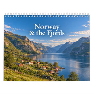 Calendário Noruega & as Paisagens Cênicas dos Fiordes
