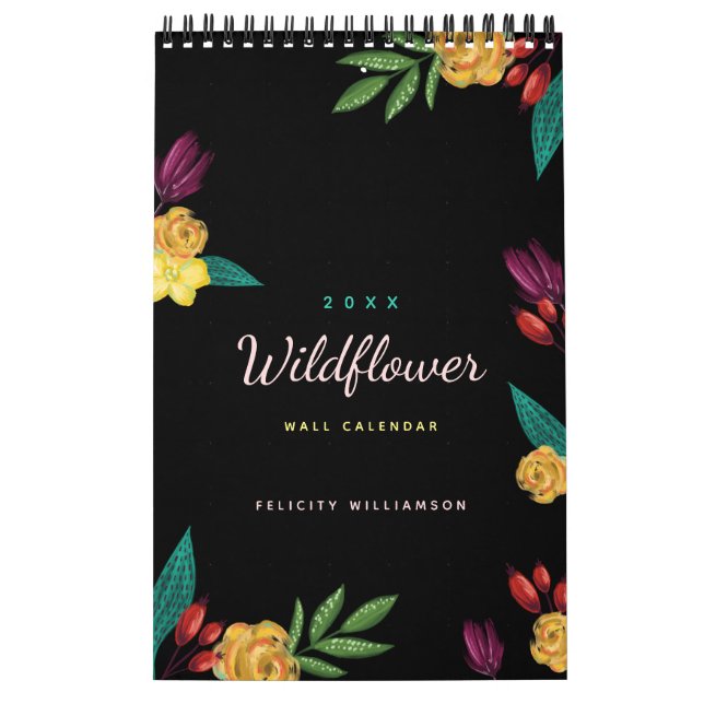 Calendário Notas e Fazer De Jardim Botânico De Flor Selvagem (Capa)