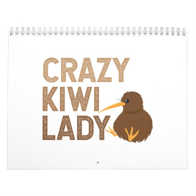 Calendário Nova Zelândia Crazy Kiwi Lady Funny Idea (Capa)
