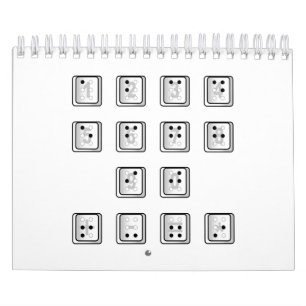 Calendário Números de Chave do Computador em Braille