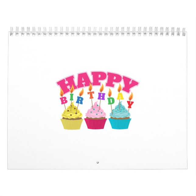 Calendário O feliz aniversario Candles cupcakes - ideia do (Capa)