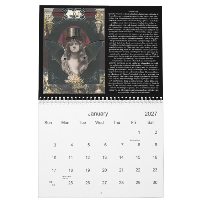 Calendário O gótico macabramente do biscoito 2012 de Winona (Jan 2027)