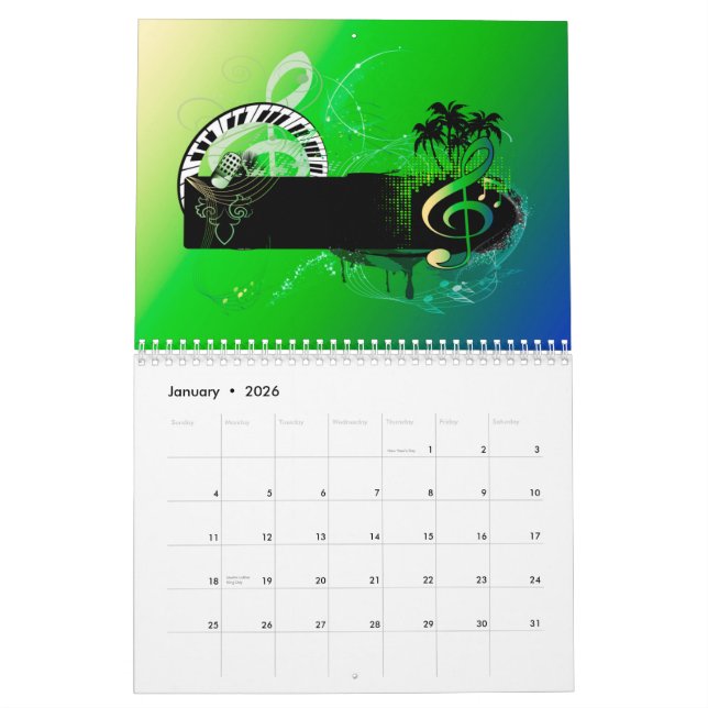 Calendário O mundo da música (Jan 2026)