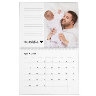 Calendário O nome da família de colagem de fotos do primeiro