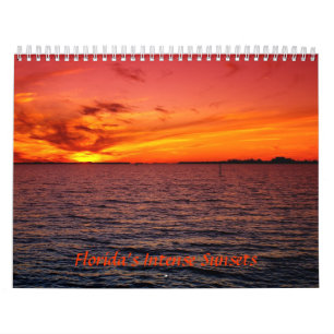 Calendário O pôr do sol intenso de Florida