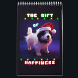Calendário O Presente Da Felicidade Puppy 25 De Dezembro De N<br><div class="desc">O Presente Da Felicidade Caiu No Natal De 25 De Dezembro. Camisas de Natal, camisetas de Papai noel, Ruas Nicholas Tops, Suecos de dezembro, canecas da Alemanha, bonés do Polo Norte, capuzes de Natal, meias de Natal e aniversários. Calendário Pequeno de Página de solteiro, Branco. As roupas coloridas de ajuste...</div>