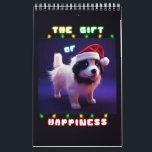 Calendário O Presente Da Felicidade Puppy 25 De Dezembro De N<br><div class="desc">O Presente Da Felicidade Caiu No Natal De 25 De Dezembro. Camisas de Natal, camisetas de Papai noel, Ruas Nicholas Tops, Suecos de dezembro, canecas da Alemanha, bonés do Polo Norte, capuzes de Natal, meias de Natal e aniversários. Calendário Pequeno de Página de solteiro, Branco. As roupas coloridas de ajuste...</div>