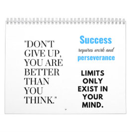 Calendário O sucesso exige trabalho e perseverança