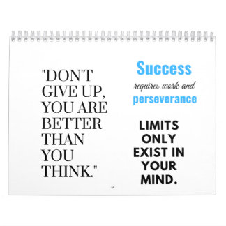 Calendário O sucesso exige trabalho e perseverança