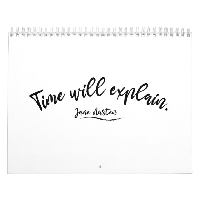 Calendário O tempo vai explicar. Jane Austen (Capa)