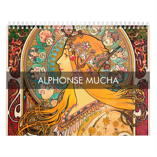 Calendário Obra-prima de Alphonse Mucha (Capa)