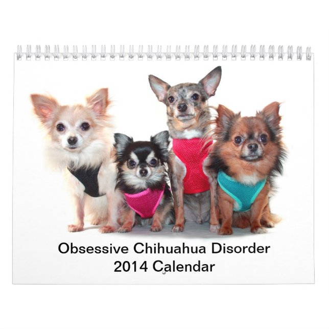 Calendário obsessivo da desordem 2014 da chihuahua (Capa)