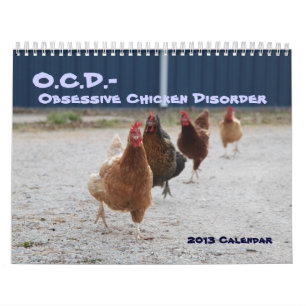 Calendário obsessivo da desordem da galinha