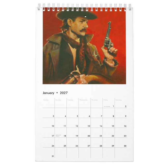 Calendário ocidental selvagem da arte do cobrir (Jan 2027)