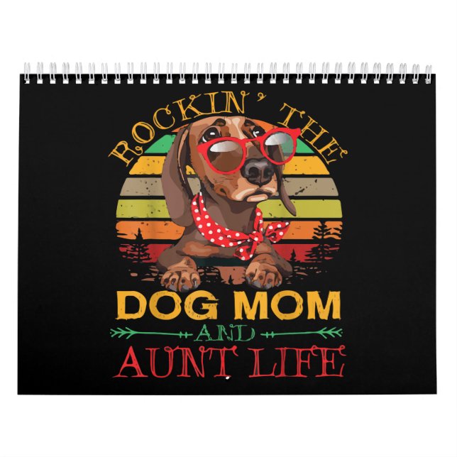 Calendário Óculos De Dachshund Rockin Dog Mãe Presente Para T (Capa)