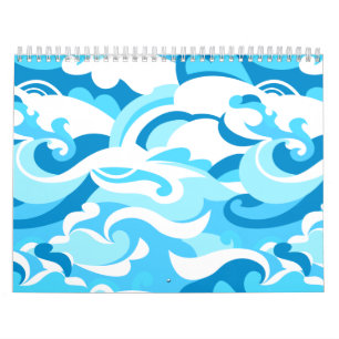 Calendário ondas de surf Abstrato