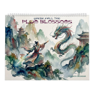 Calendário Onde Caem as Flores de Ameixa