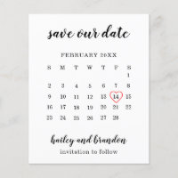 Calendário Orçamento Coração Vermelho Casamento Sa