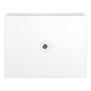 Calendário Ornamentado, design de flor estilizada com pétala 